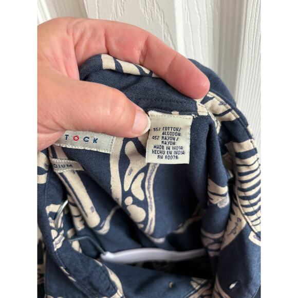 Vintage Robert Stock Hawaiian shirt Cotton blend mens size Medium dark b… - Picture 3 of 4